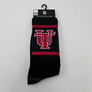 Strideline University of Tampa Spartans NCAA Premium Crew Socks Black Red New